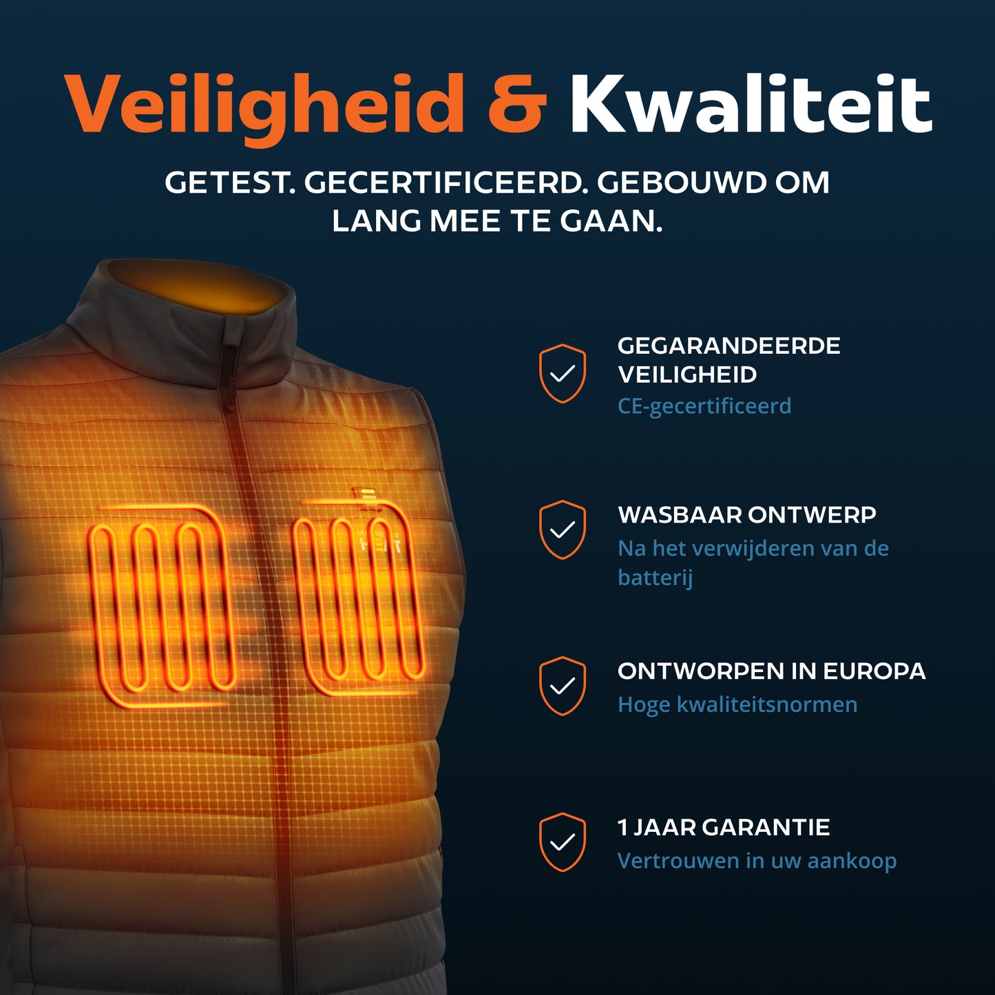 Verwarmde bodywarme LAVA™ Universeel – Zwart