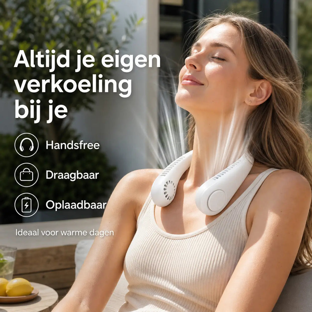 AirBreeze™ Handsfree Nekventilator voor Koele Dagen