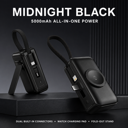 PowerGo™ 3‑in‑1 Draagbare Powerbank met Stand