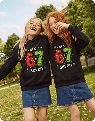 “67” 3D Print Hoodie voor Kinderen