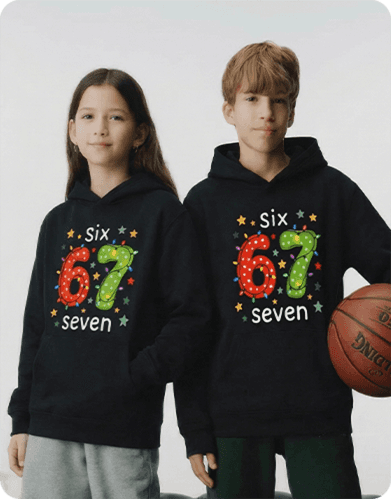 “67” 3D Print Hoodie voor Kinderen