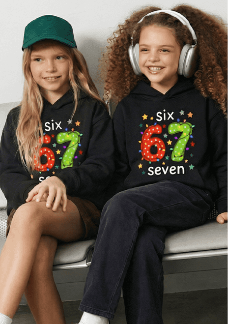 “67” 3D Print Hoodie voor Kinderen