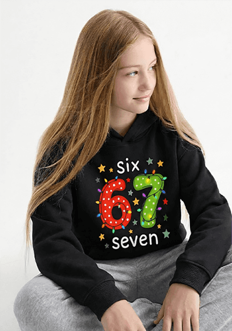 “67” 3D Print Hoodie voor Kinderen