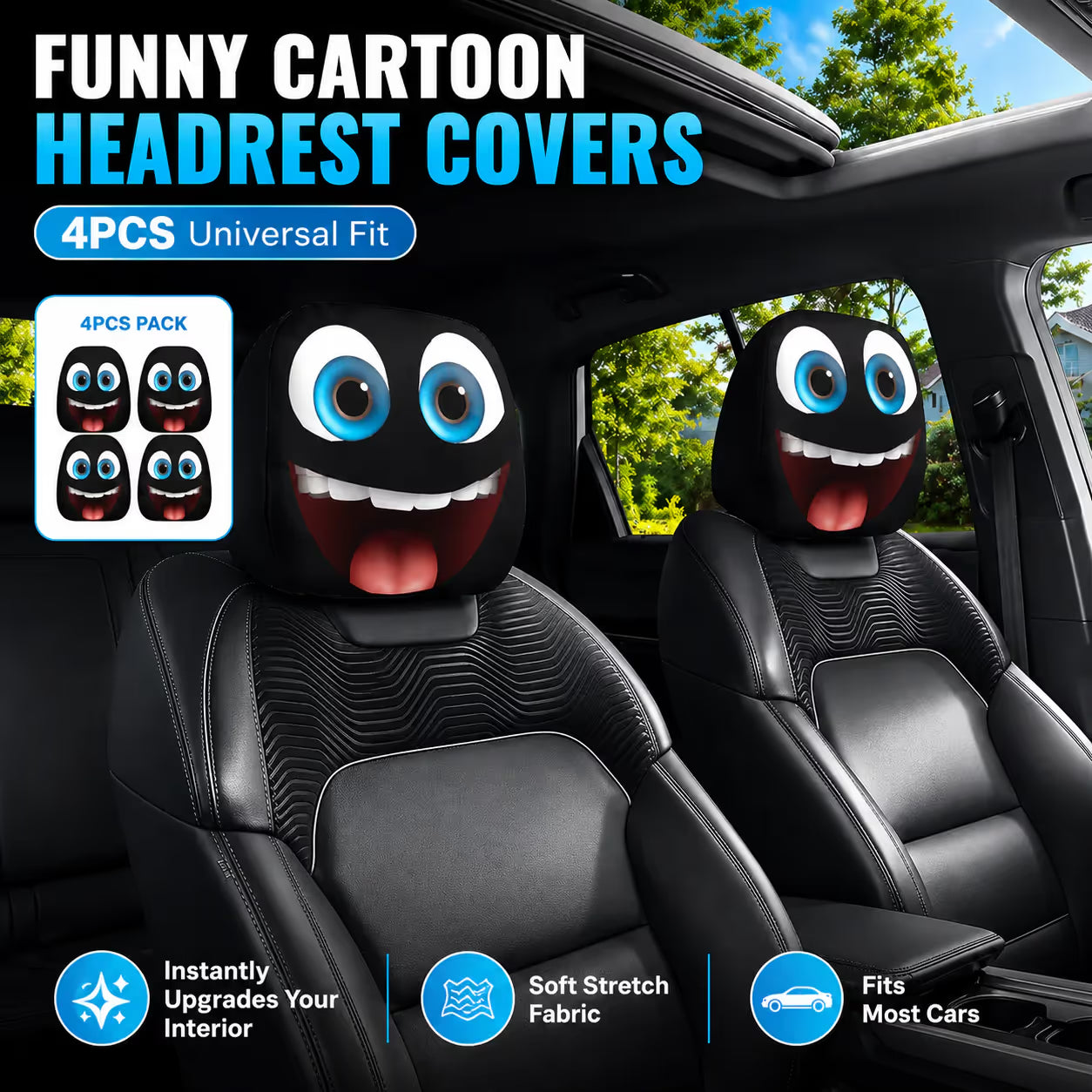 FunRide™ Cartoon Hoofdsteunhoezen