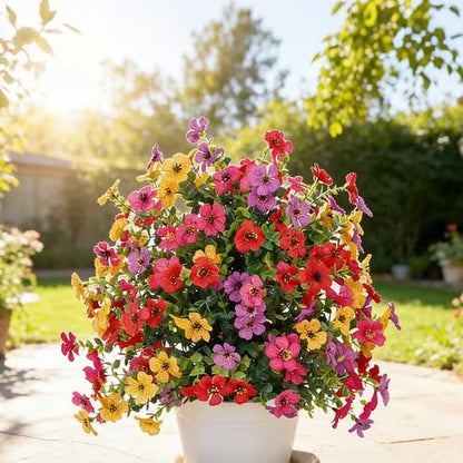 Buitendecoratie met kunstbloemen