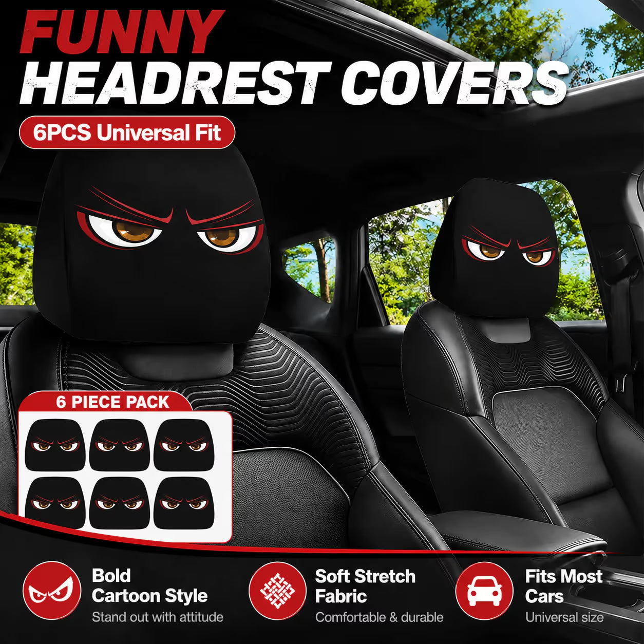 FunRide™ Cartoon Hoofdsteunhoezen