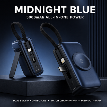 PowerGo™ 3‑in‑1 Draagbare Powerbank met Stand