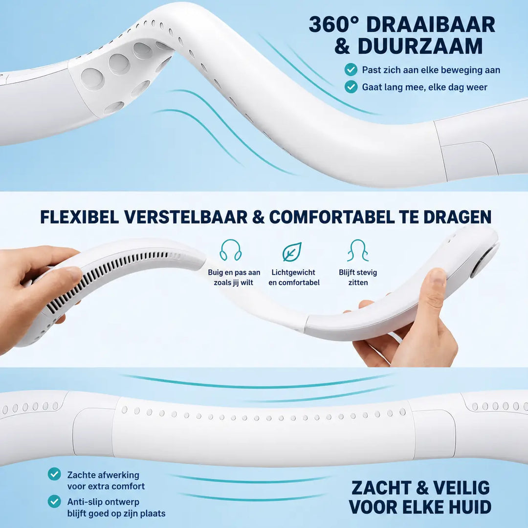 AirBreeze™ Handsfree Nekventilator voor Koele Dagen