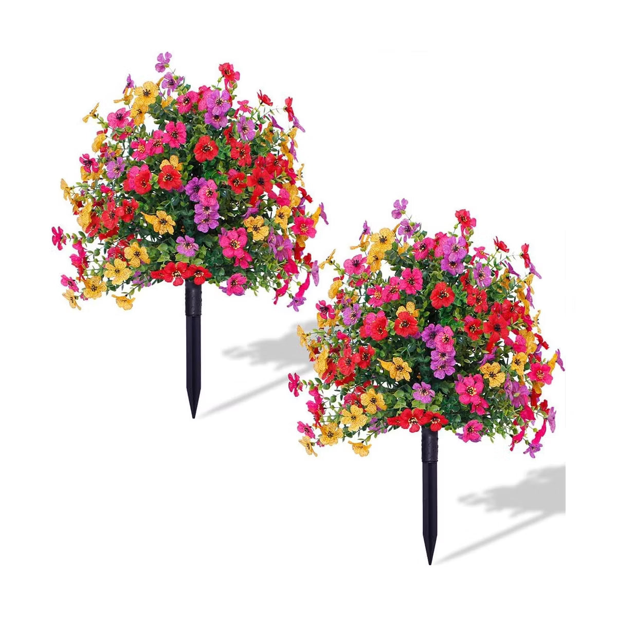 Buitendecoratie met kunstbloemen