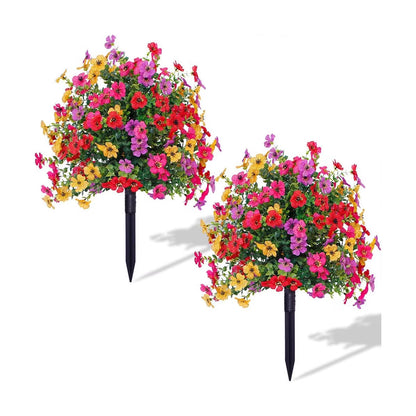 Buitendecoratie met kunstbloemen