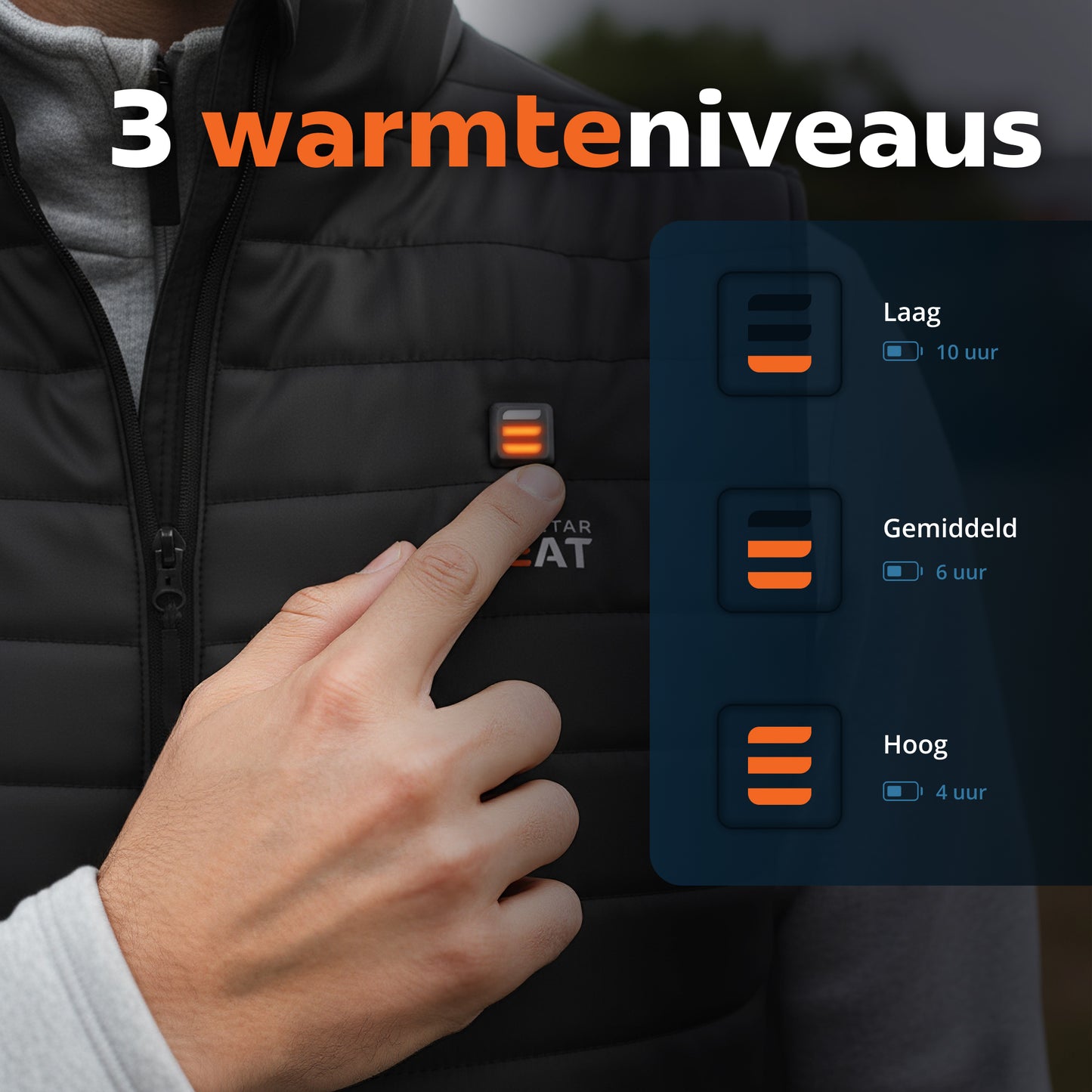 Verwarmde bodywarme LAVA™ Universeel  –  Zwart