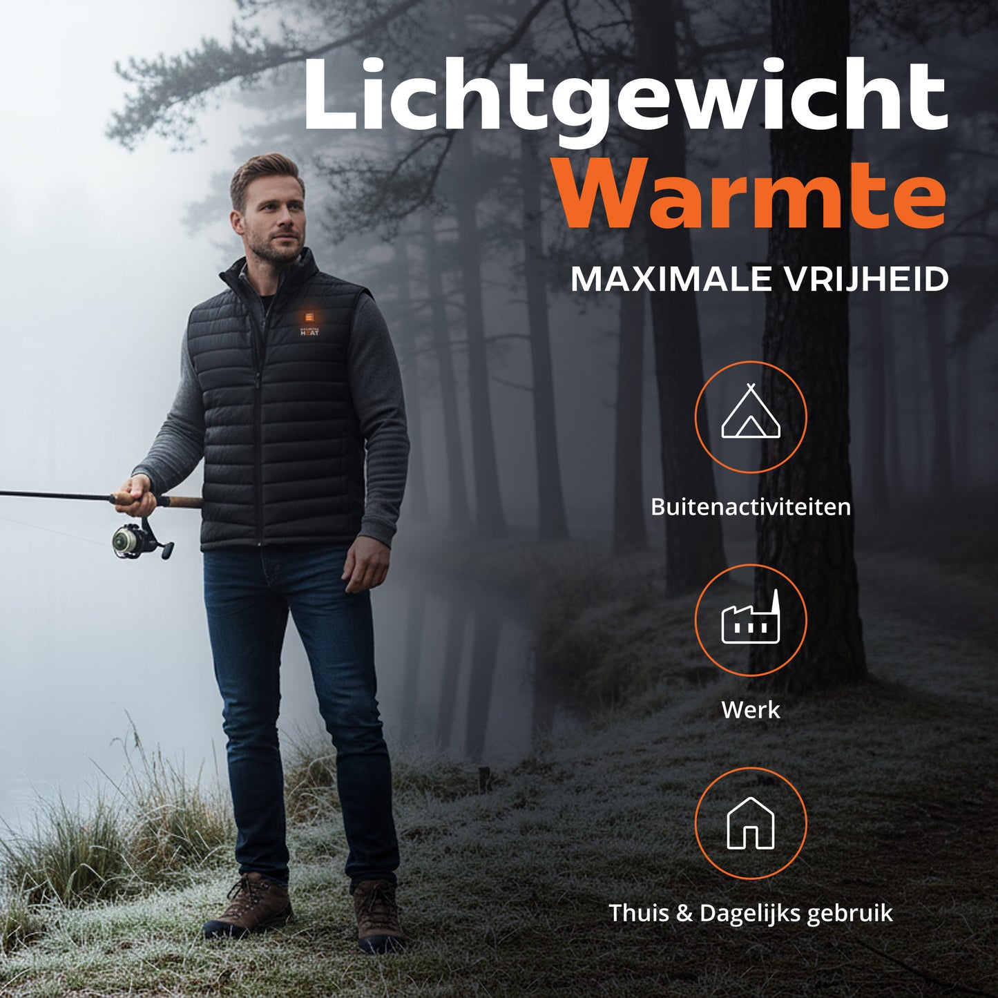 Verwarmde bodywarme LAVA™ Universeel  –  Zwart