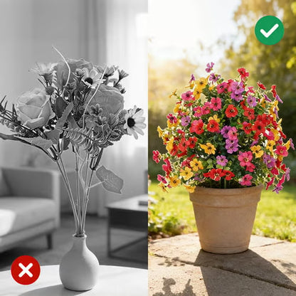 Buitendecoratie met kunstbloemen