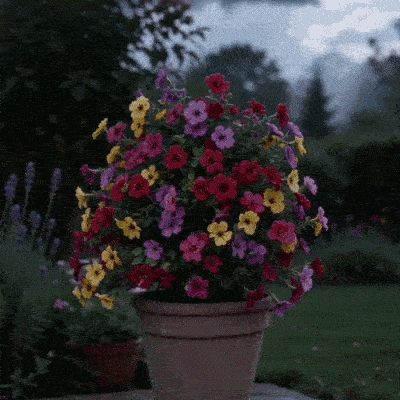 Buitendecoratie met kunstbloemen