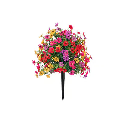 Buitendecoratie met kunstbloemen