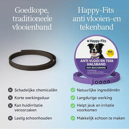 Anti Vlooien- en Tekenband – Natuurlijke Bescherming tot 8 Maanden | 1+1 GRATIS