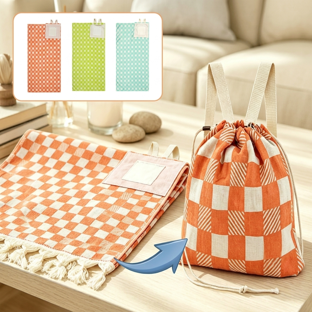 2-in-1 strandtas en handdoek