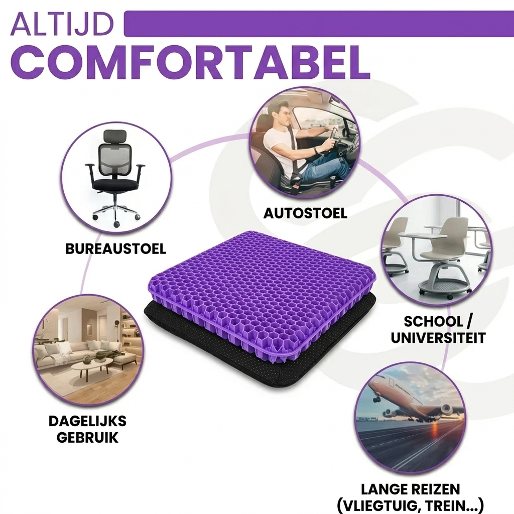CloudComfort™ Ergonomisch Zitkussen – Ultiem comfort voor pijnvrij zitten