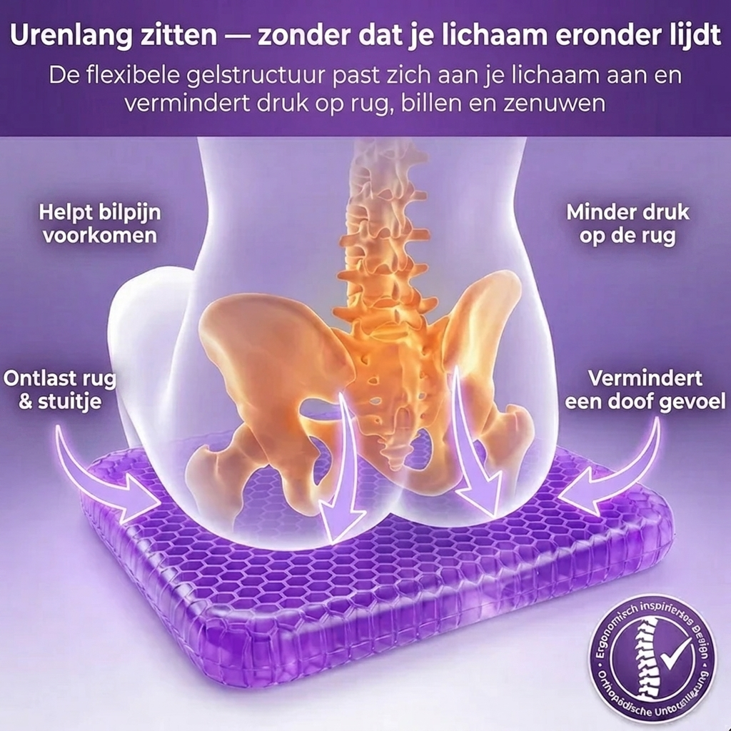 CloudComfort™ Ergonomisch Zitkussen – Ultiem comfort voor pijnvrij zitten