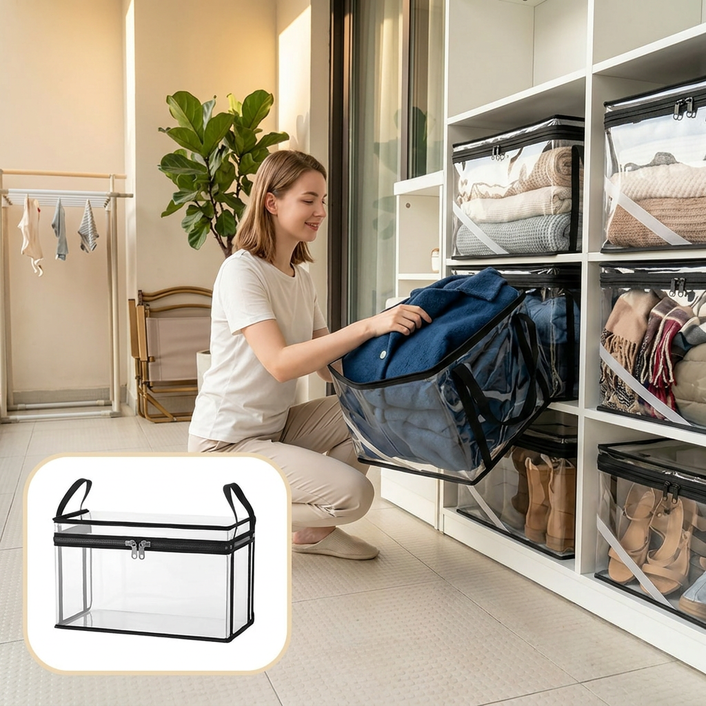 Velora™ | Luxe Transparante Opbergbox met Extra Grote Opslagruimte