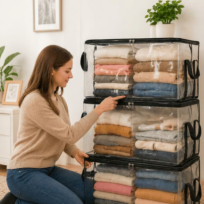 Velora™ | Luxe Transparante Opbergbox met Extra Grote Opslagruimte