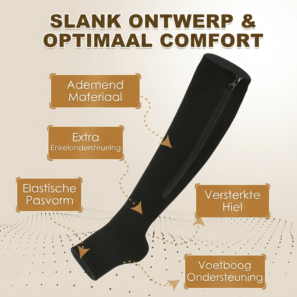 VenoZip™ Compressiesokken met Rits
