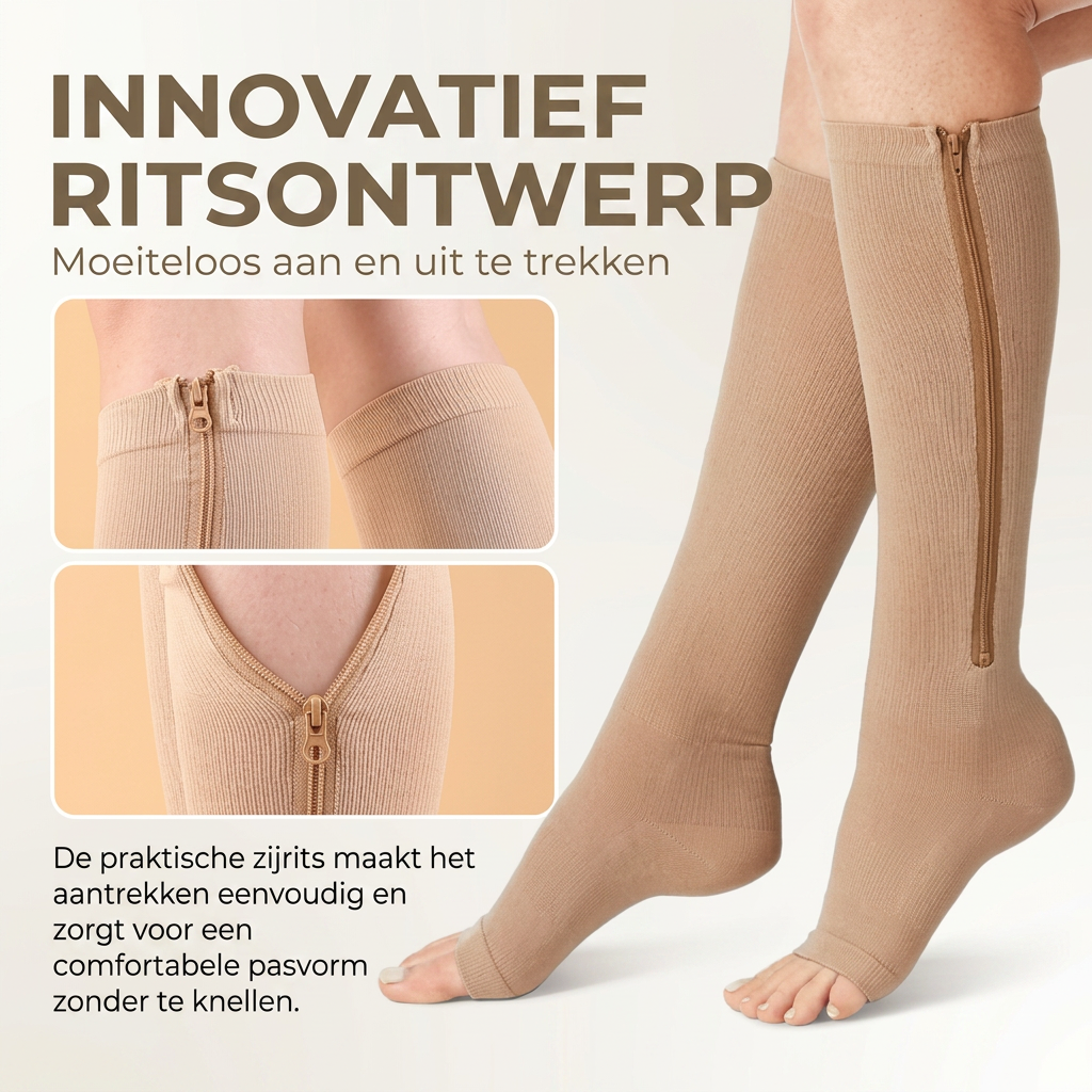 VenoZip™ Compressiesokken met Rits