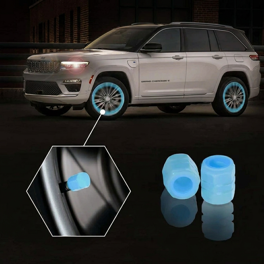 LumiDrive™ Fluorescerende Ventieldoppen – Universeel