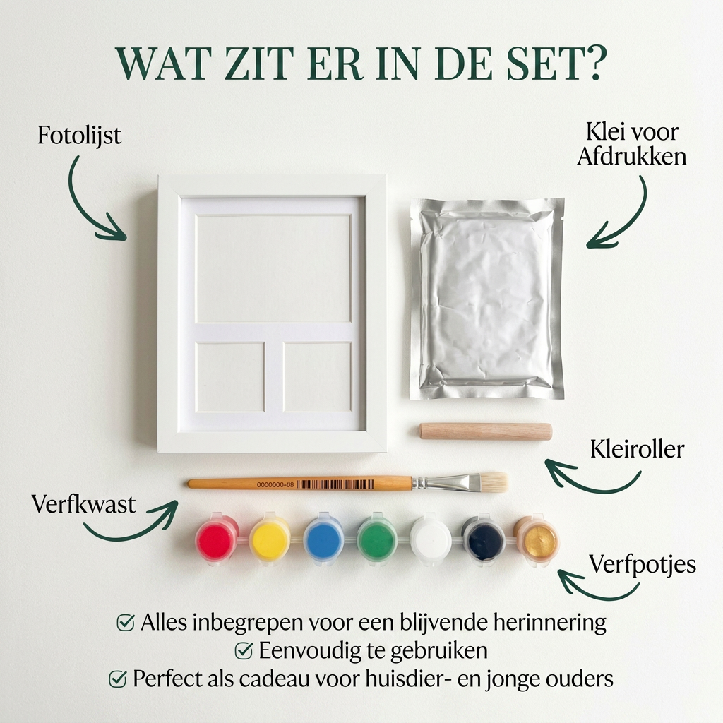 PawMemor™ Pootafdruk Herinneringsset van Klei
