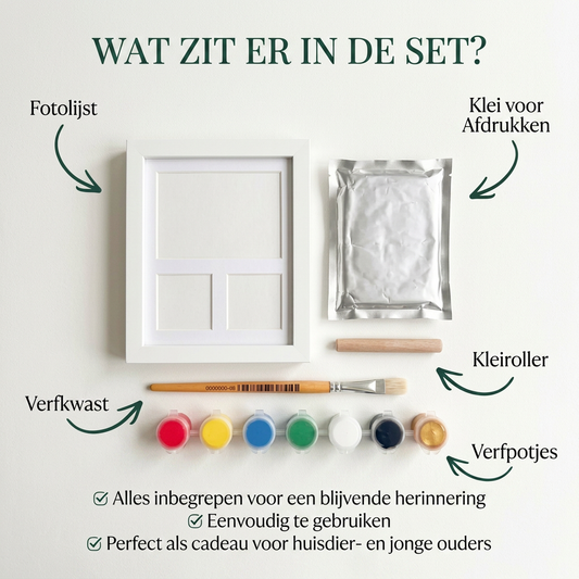 PawMemor™ Pootafdruk Herinneringsset van Klei