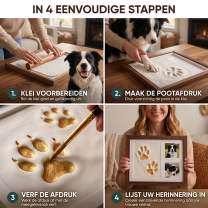PawMemor™ Pootafdruk Herinneringsset van Klei