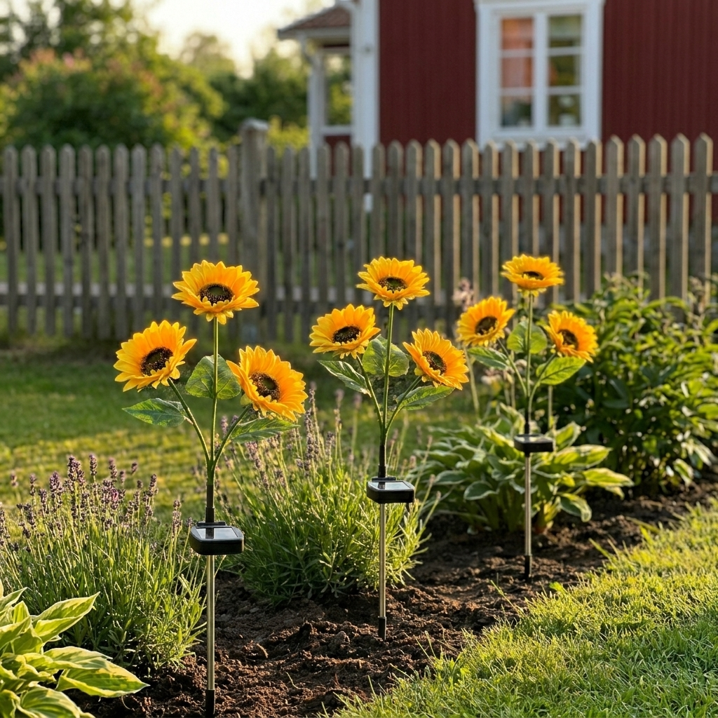 FloraSunflower™ Zonne‑energie Tuinlamp met Bloemdesign