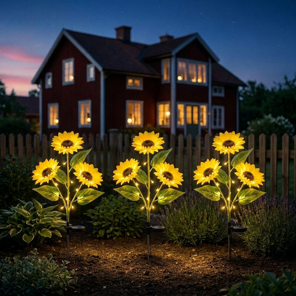 FloraSunflower™ Zonne‑energie Tuinlamp met Bloemdesign