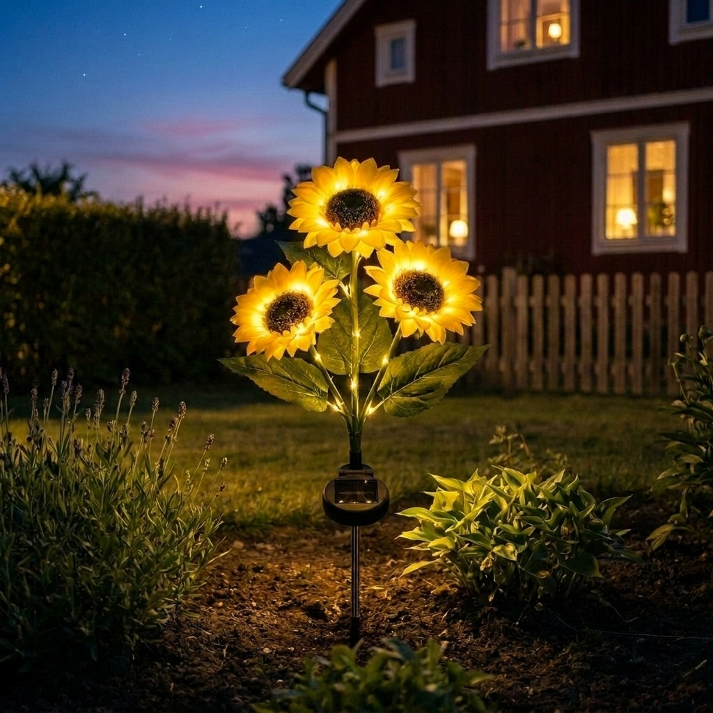 FloraSunflower™ Zonne‑energie Tuinlamp met Bloemdesign