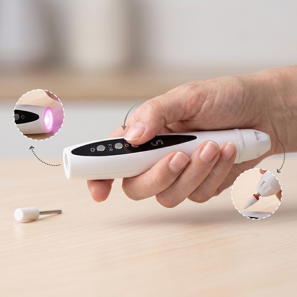 NailPro™ Professionele LED Elektrische Nagelvijl