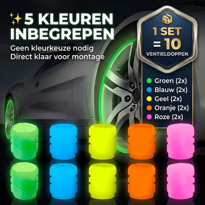 LumiDrive™ Fluorescerende Ventieldoppen – Universeel