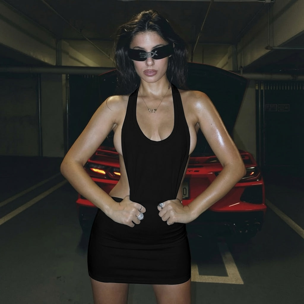 Noir™  Open Back Mini Dress