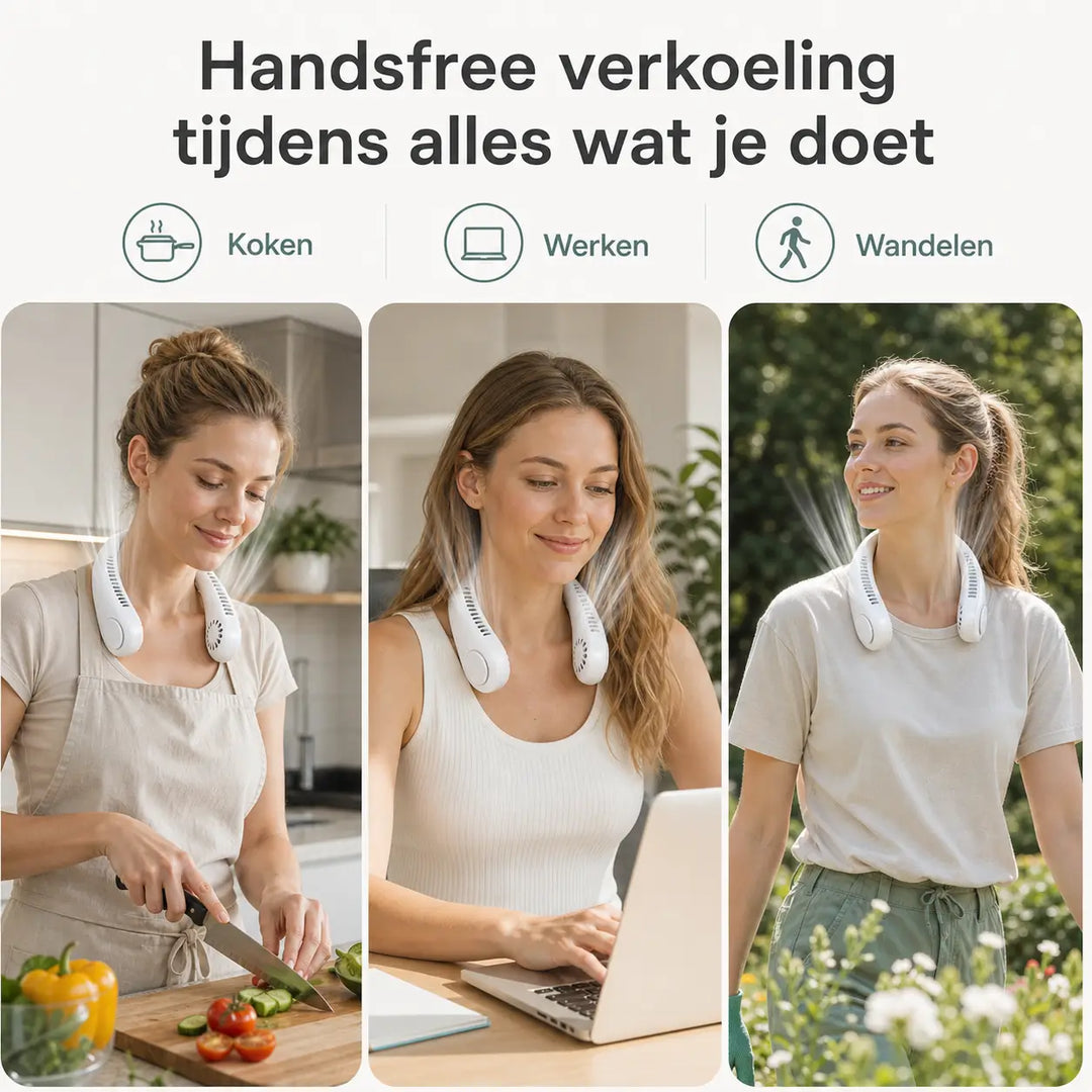 AirBreeze™ Handsfree Nekventilator voor Koele Dagen